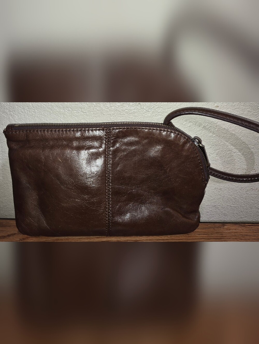 Hobo The Original Sable leather wristlet featuring a patchwork design in brown - Picture 2 of 12